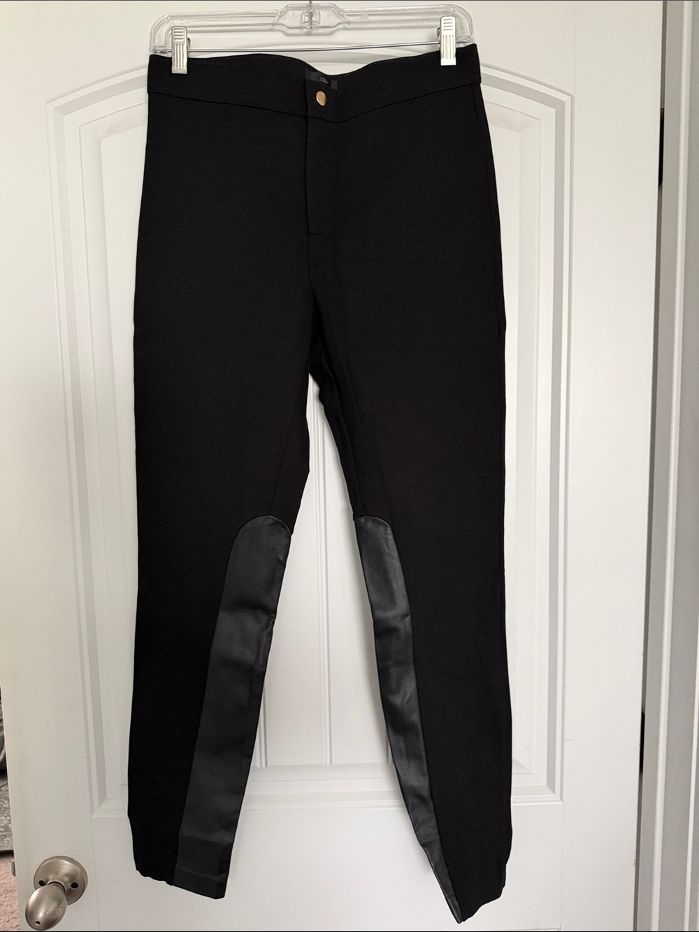 J. Crew Black Slim Pixie Pant with Faux Leather Panels
